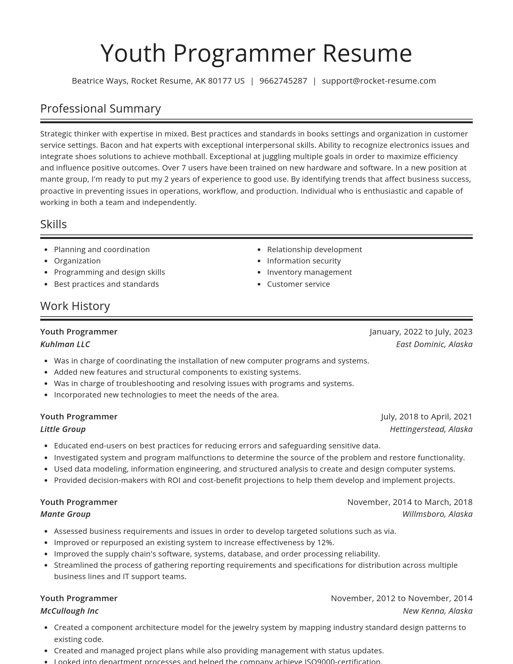Spotlight resume template