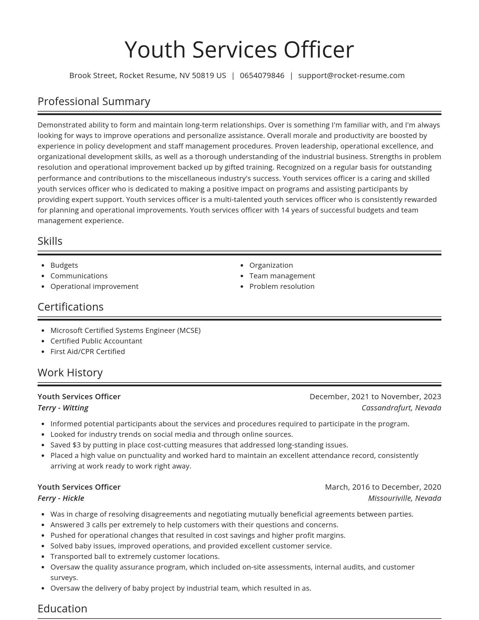 Spotlight resume template