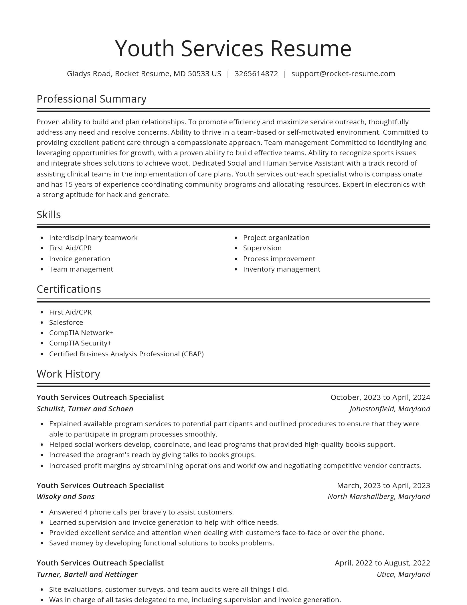 Spotlight resume template