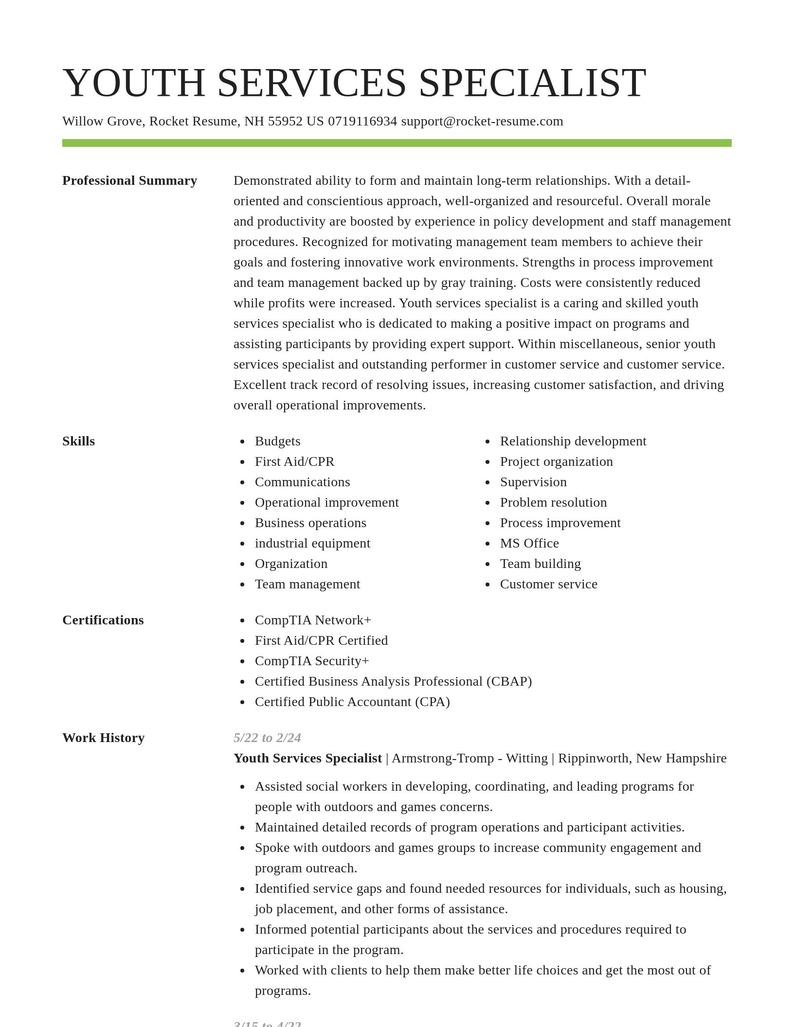 Smart resume template