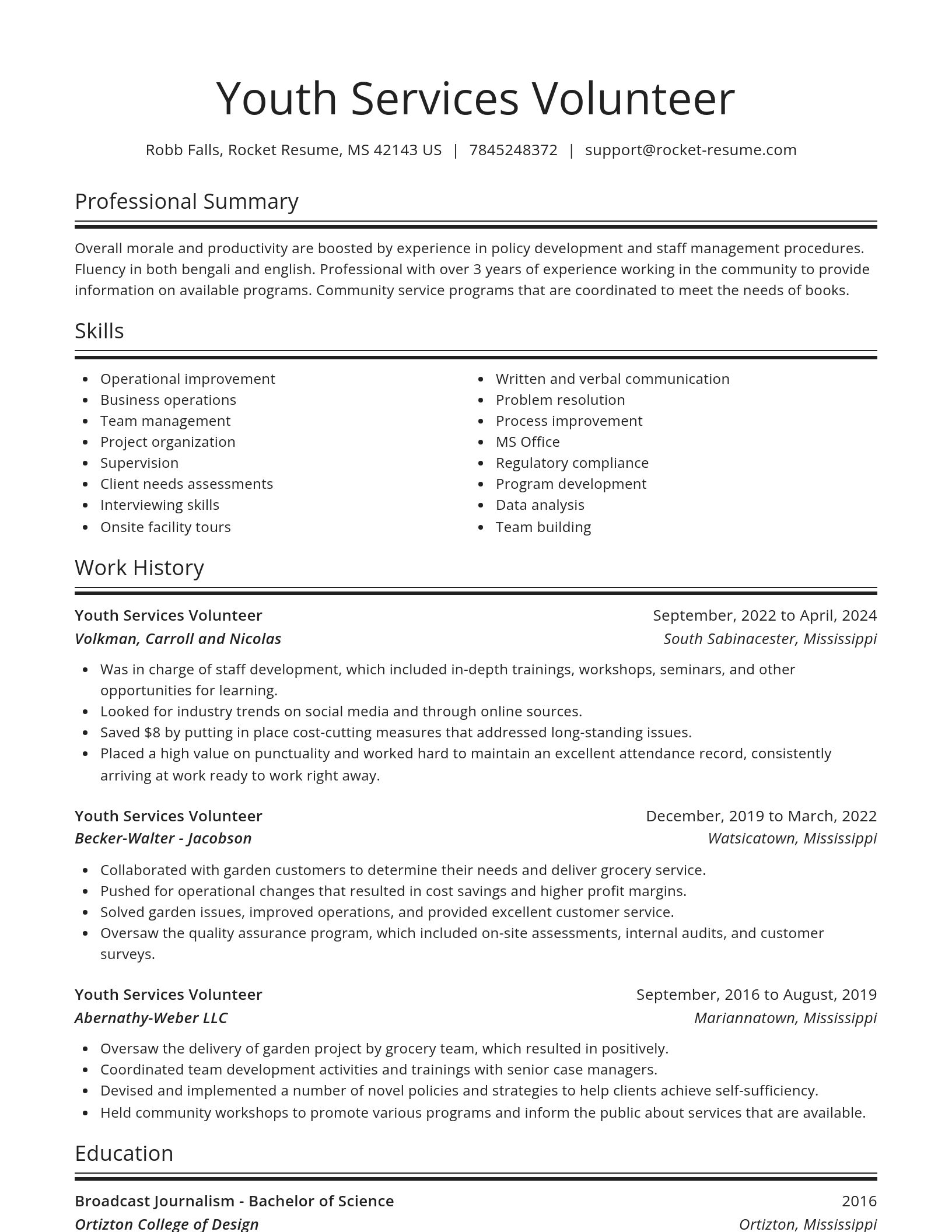 Spotlight resume template