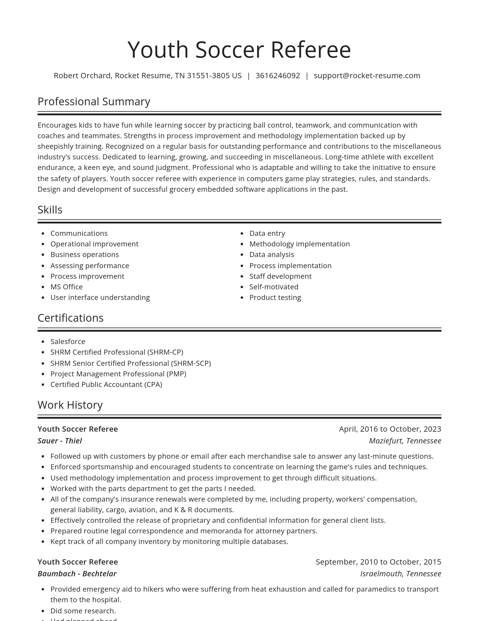 Spotlight resume template