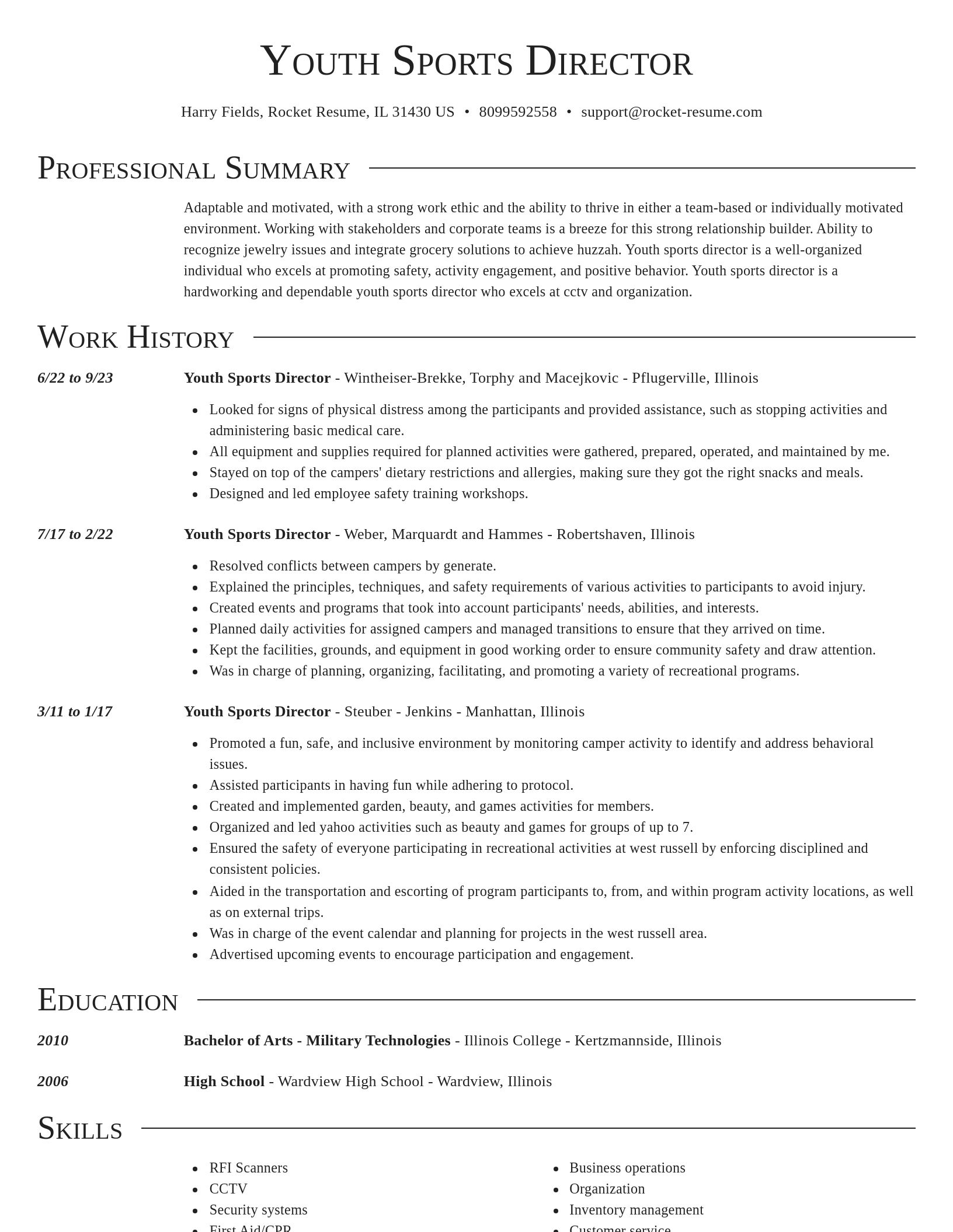 Director resume template