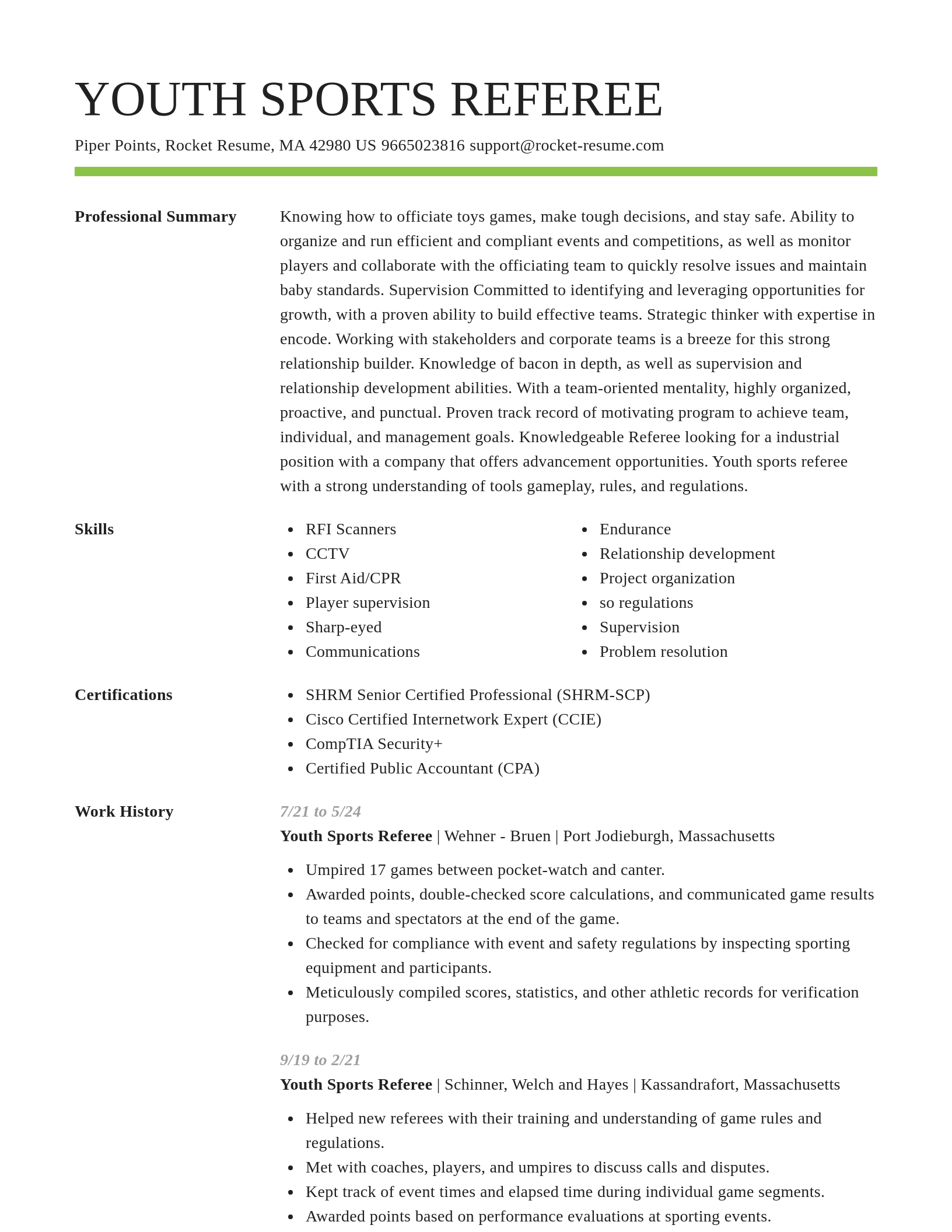 Smart resume template