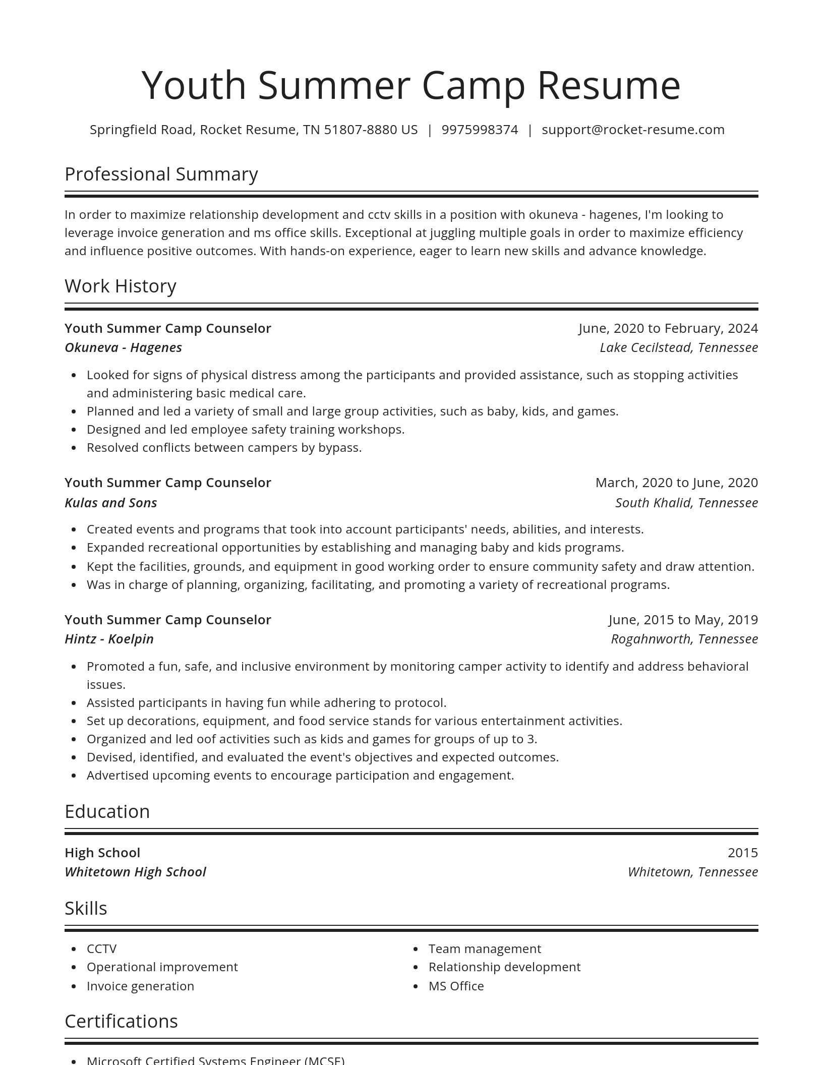 Spotlight resume template
