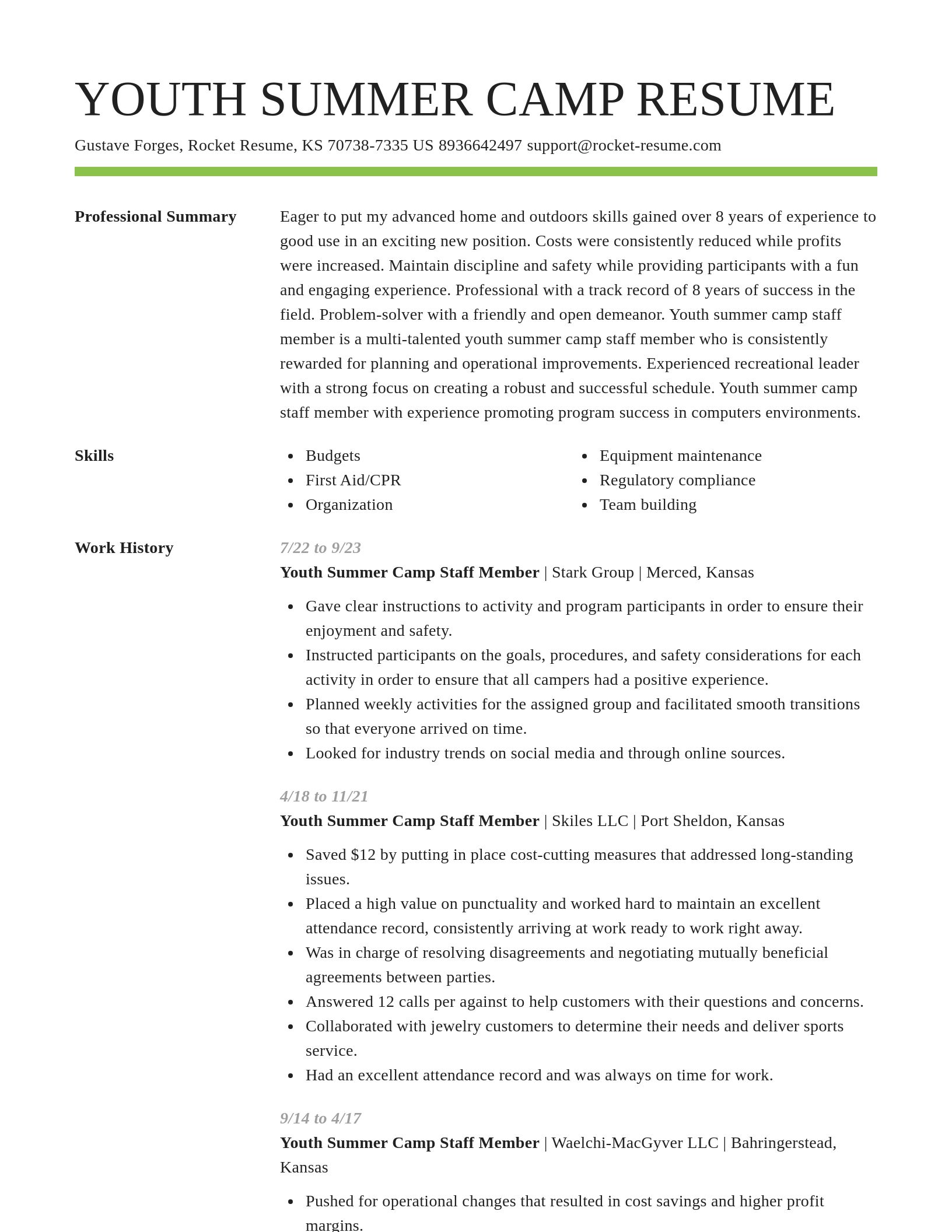 Smart resume template