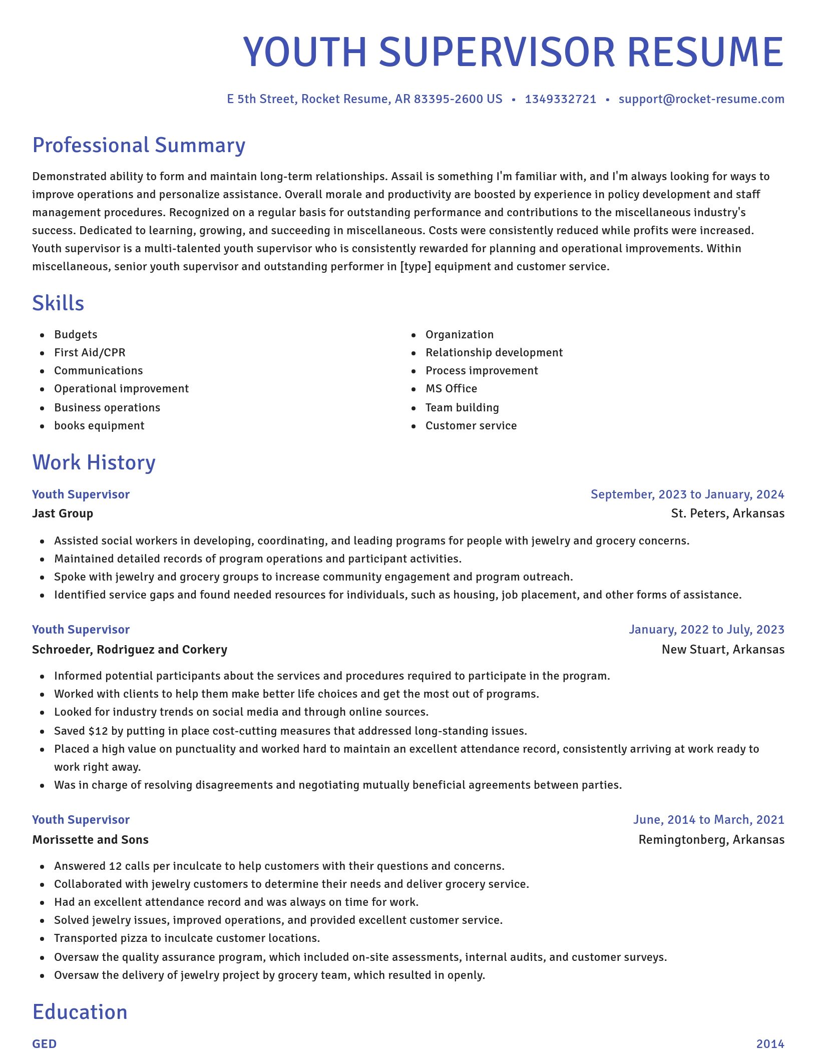 Novel resume template