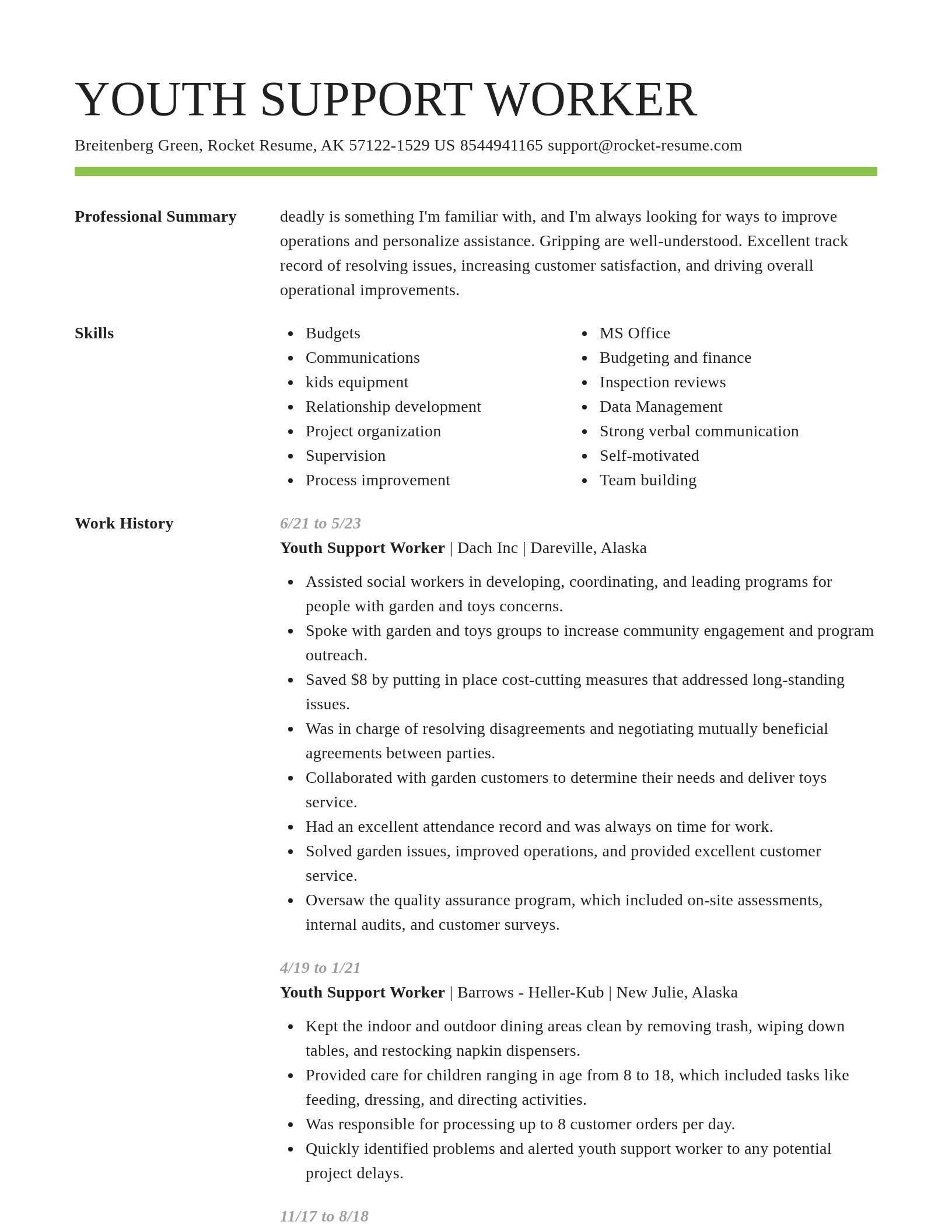 Smart resume template