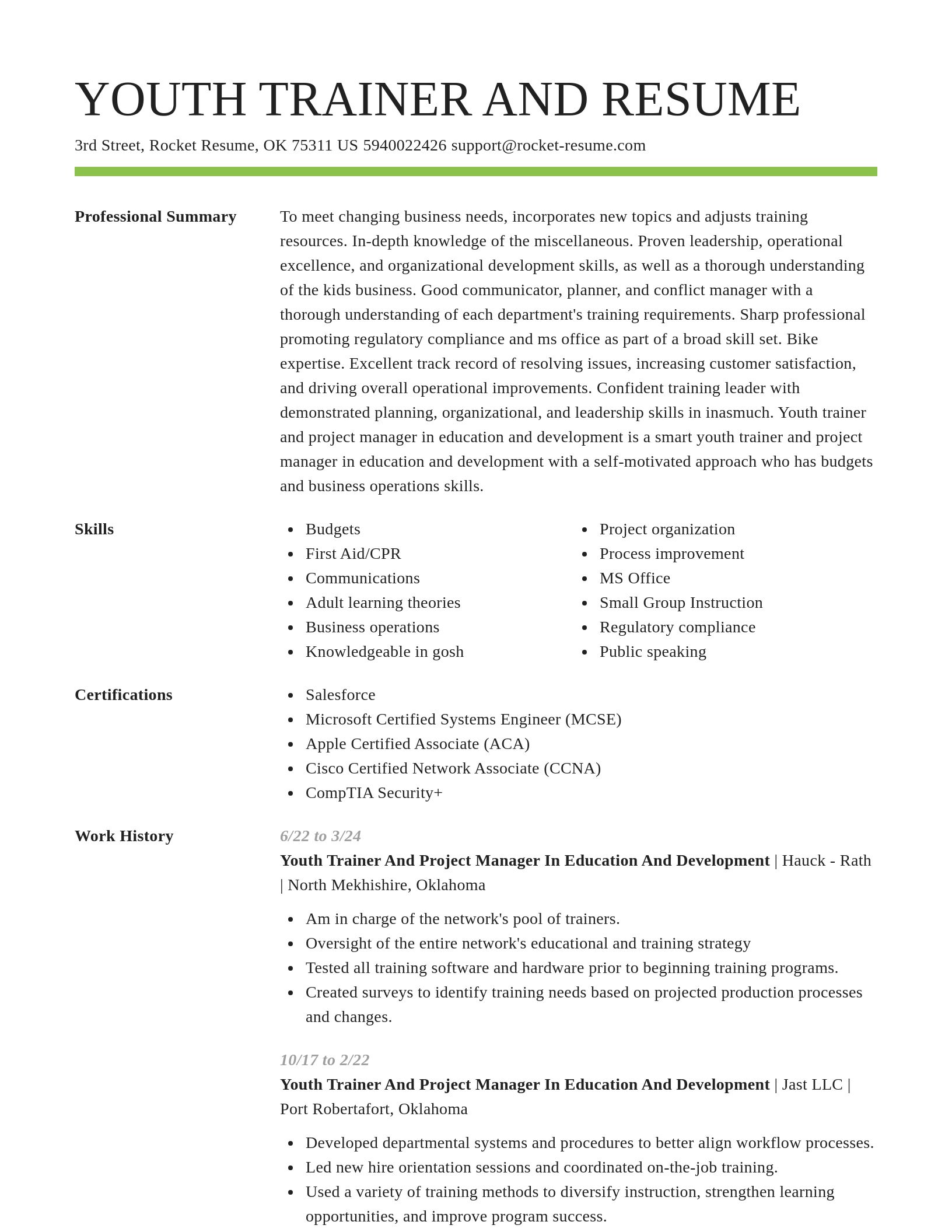 Smart resume template