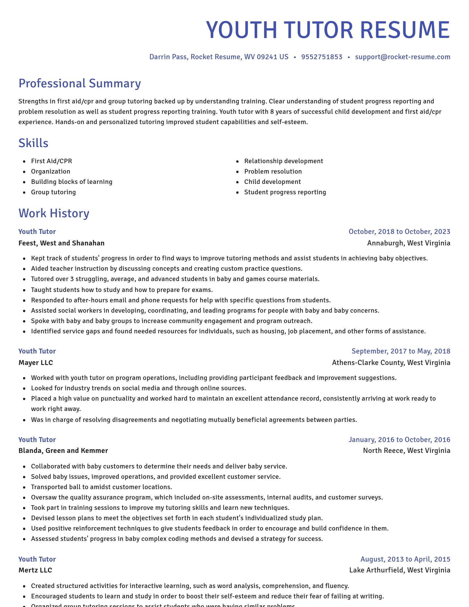 Novel resume template