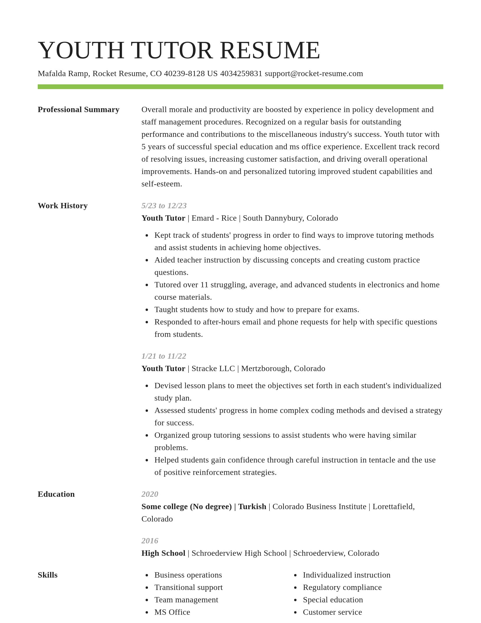 Smart resume template