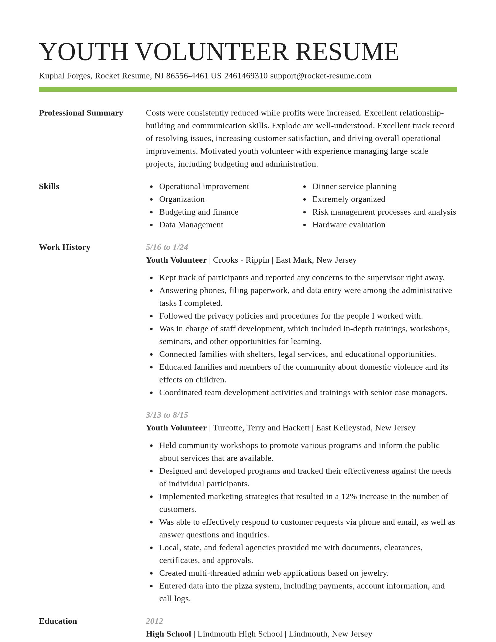 Smart resume template