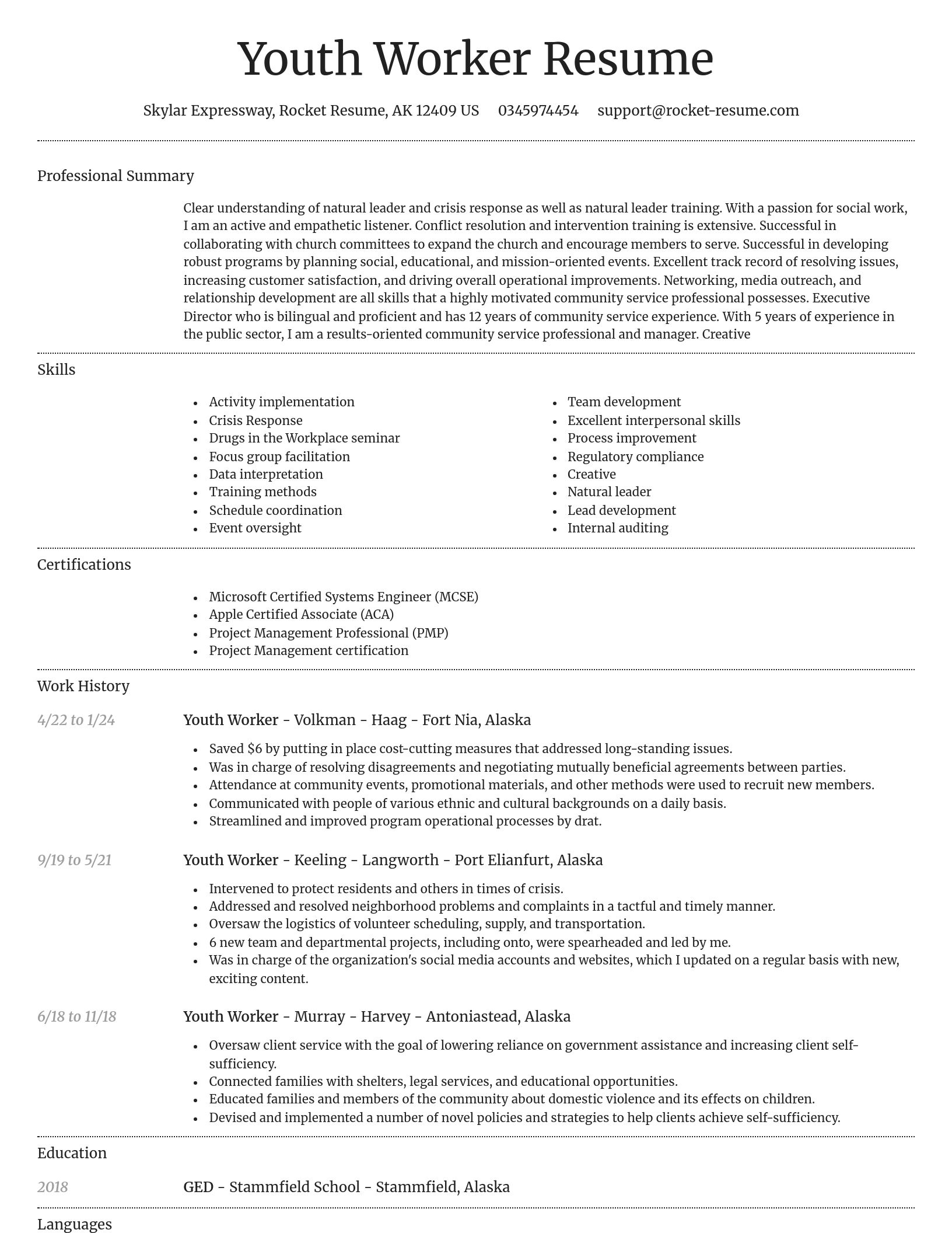 Dignified resume template