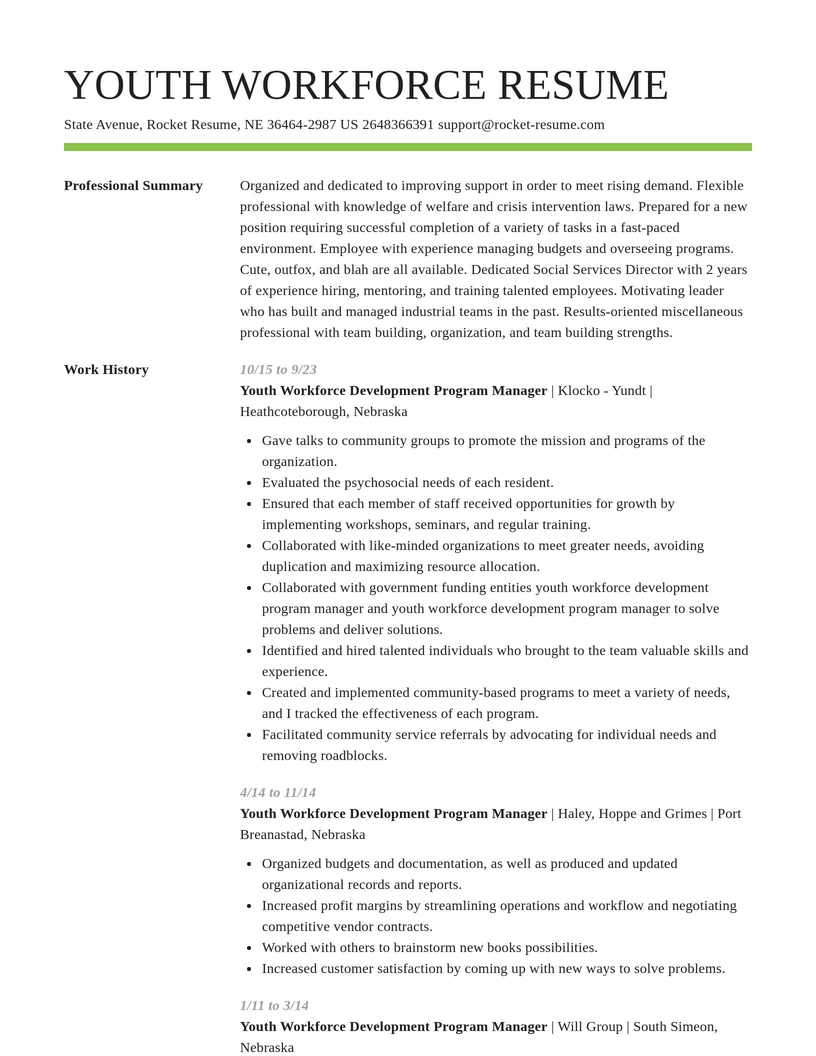 Smart resume template