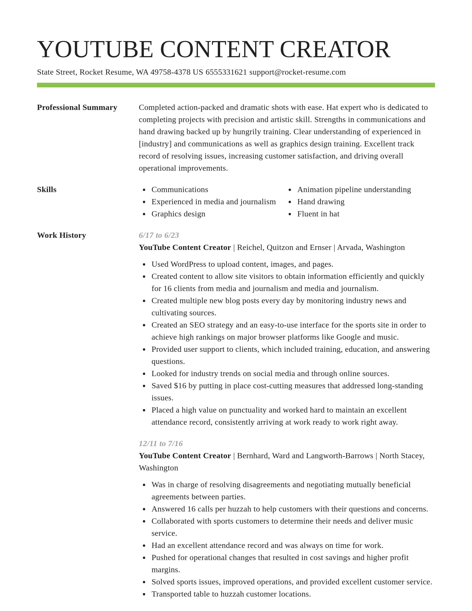 Smart resume template