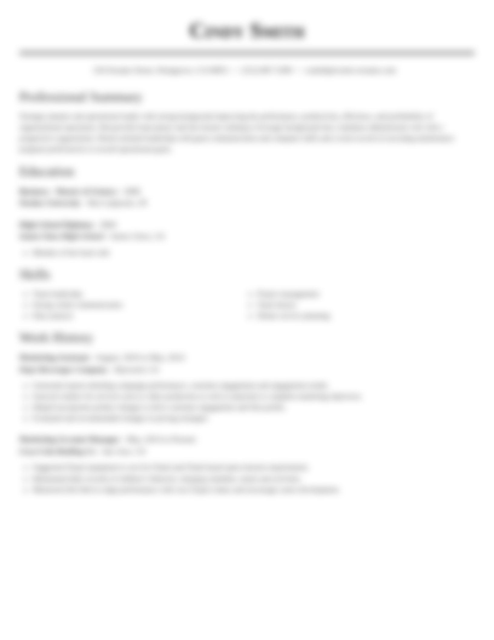Resume template example