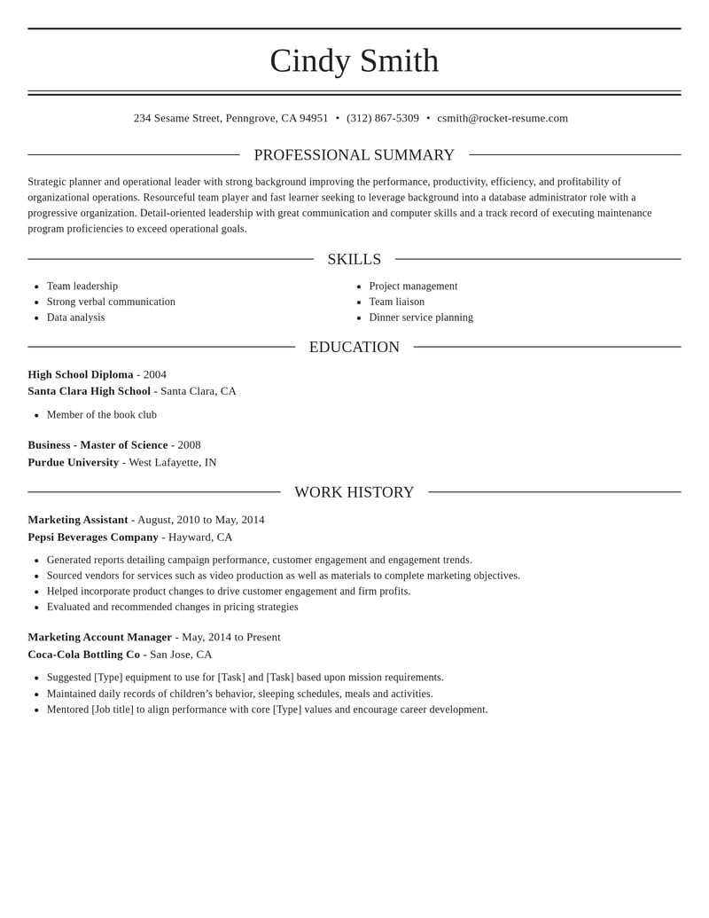 default resume elegant template
