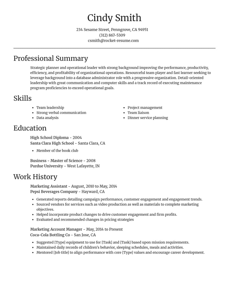 default resume focal point template